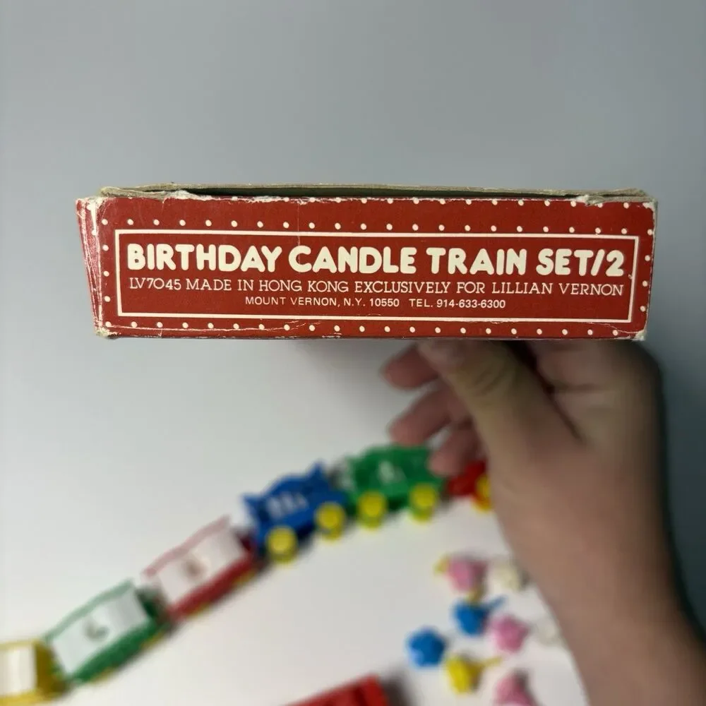 Vintage Lillian Vernon Birthday Train Candle Holder Set Circus Animals LV7045